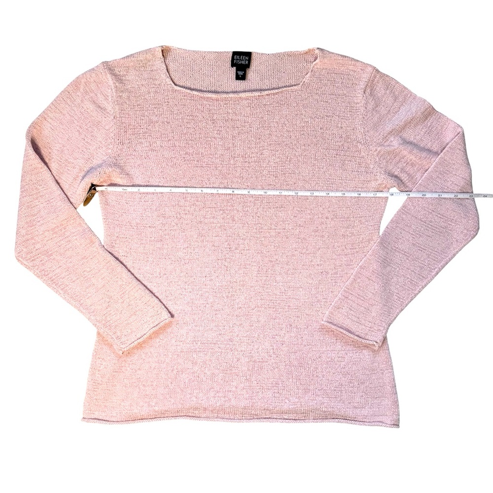 Eileen Fisher Long Sleeve Silk Blend Light Pink Top - Picture 7 of 9